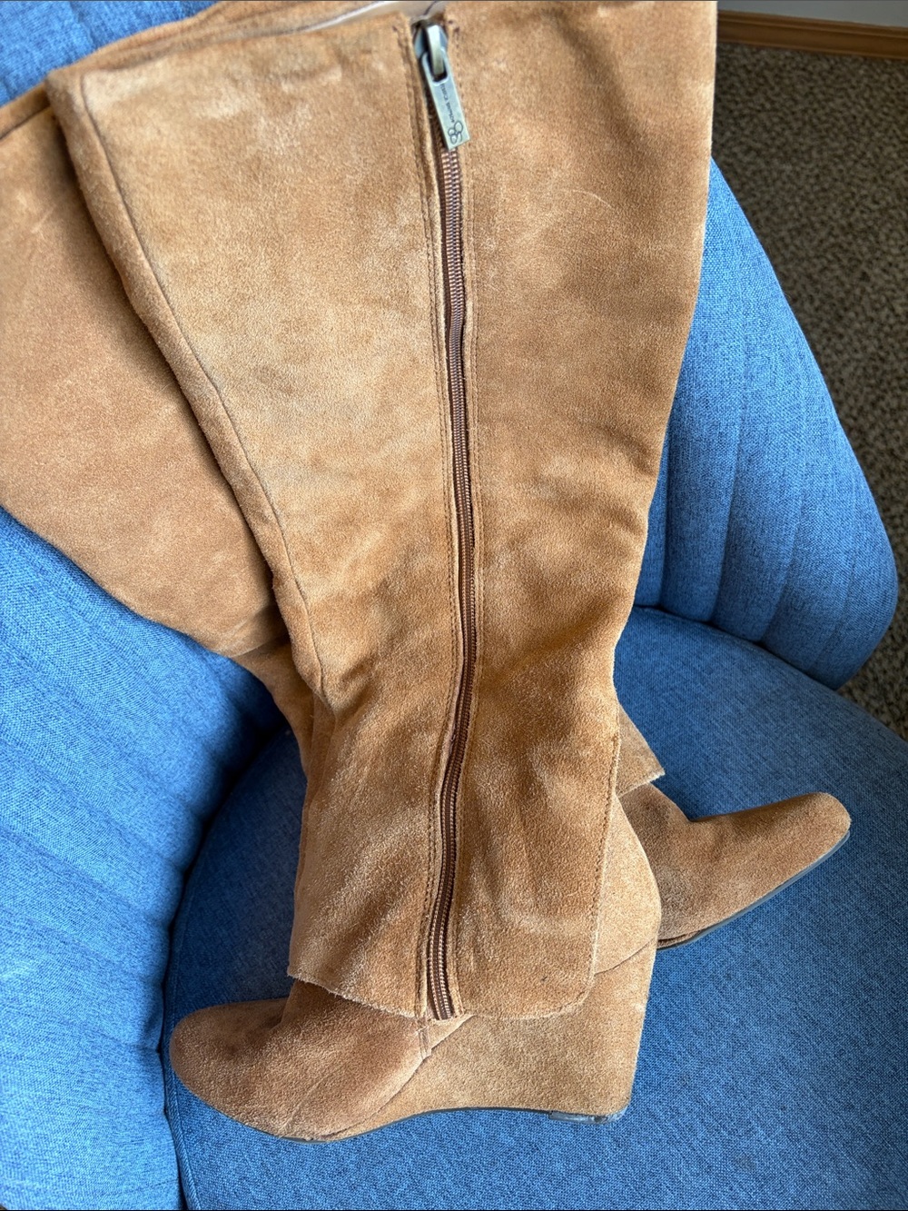 Jessica Simpson Knee High Suede Wedge Boots